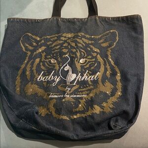 Baby Phat Vintage Y2K Black and Gold Tiger Tote By Kimora Lee Simmons NWOT